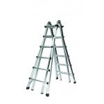 Günzburger Steigtechnik Aluminium-Teleskopleiter, 4-teilig 4 x 6 Sprossen, Arbeitshöhe als Anlegeleiter: 4,7 - 7,5 m