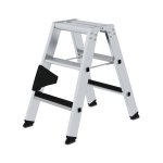 Günzburger Steigtechnik Aluminium-Stehleiter, beidseitig 2 x 3 Stufen, Arbeitshöhe 2,25 m