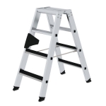 Günzburger Steigtechnik Aluminium-Stehleiter, beidseitig 2 x 4 Stufen, Arbeitshöhe 2,50 m