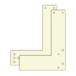 GfS Montageplatte für GfS EH-Türwächter für die Montage an Glasrahmentüren (lang), winkelform