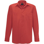 Hakro Arbeitshemd Performance Langarm rot aus besonders strapazierfähigem Material, klassischer Schnitt