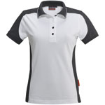 Hakro Damen-Poloshirt contrast performance weiß kontrastfarbige Einsätze an Seiten, Schultern und Ärmeln