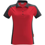 Hakro Damen-Poloshirt contrast performance rot kontrastfarbige Einsätze an Seiten, Schultern und Ärmeln