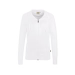 Berufsbekleidung Sweatjacke HAKRO Damen-Sweatjacke 'College', weiß,