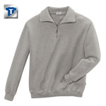 Berufsbekleidung Sweatshirt HAKRO Zip-Sweatshirt, grau-meliert,