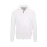 Berufsbekleidung Sweatjacke HAKRO Herren-Sweatjacke 'College', weiß,