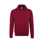 Berufsbekleidung Sweatjacke HAKRO Herren-Sweatjacke 'College', weinrot,