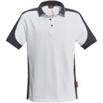 Hakro Herren-Poloshirt contrast performance weiß kontrastfarbige Einsätze an Seiten, Schultern und Ärmeln