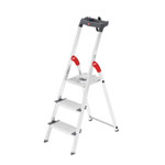 Hailo L80 ComfortLine Aluminium Sicherheitsstehleiter 3 Stufen, Arbeitshöhe: max. 263 cm