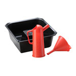 Hünersdorff Ölwechselset Ölablaßwanne, Autoteilebad mit Arbeitsfläche, Trichter und Ölmaßgefäß