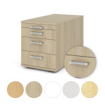 Hammerbacher Rollcontainer TC Solid mit Chromgriff mit 4 Schubladen und Auszugssperre