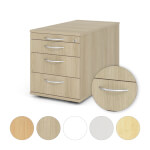 Hammerbacher Rollcontainer TC Solid mit Bogengriff mit 4 Schubladen und Auszugssperre