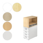 Hammerbacher Containeraufsatz Regal mit 1 verstellbarem Fachboden und 3 Kunststoff Einsätzen