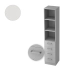 Hammerbacher Kombischrank Solid mit Chromgriff 5 Ordnerhöhen und 4 Schubladen