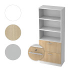 Hammerbacher Kombischrank Solid mit Relinggriff 5 Ordernhöhen und 2 Hängeregisterauszügen