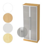 Hammerbacher Glastürenschrank Solid mit Relinggriff 5 Ordnerhöhen und Glastüren