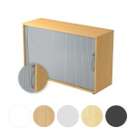 Hammerbacher Rollladenschrank mit Bogengriff 2 Ordnerhöhen mit Rolladen