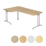 Hammerbacher Winkeltisch 200x120 höhenjustierbarüber Fuß mit Kabelwanne