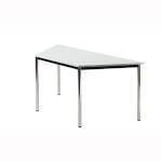 Büroeinrichtungen Besprechungstisch Tischplatte: Lichtgrau, umlaufender Stahlrahmen, Rahmen schwarz,