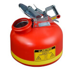 Justrite HDPE-Entsorgungsbehälter selbstschließend für brennbare und ätzende Flüssigkeiten