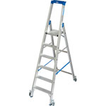 Leitern Stufen - StehLeitern Krause Stufen-StehLeiter, fahrbar (Alu), Arbeitshöhe 3,4 m,