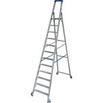 Leitern Stufen - StehLeitern Krause Stufen-StehLeiter, fahrbar (Alu), Arbeitshöhe 4,8 m,