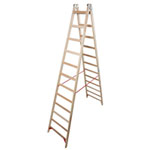 Leitern Sprossen - DoppelLeitern Krause Sprossen-DoppelLeiter, (Holz), Arbeitshöhe 4,65 m,