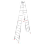 Leitern Sprossen - DoppelLeitern Krause Sprossen-DoppelLeiter, (Alu), Arbeitshöhe 6,15 m,