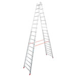 Leitern Sprossen - DoppelLeitern Krause Sprossen-DoppelLeiter, (Alu), Arbeitshöhe 6,7 m,
