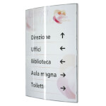 Wandschild Pixquick Silver aus Polycarbonat, leicht gewölbt,