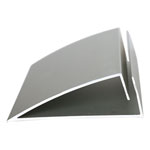 Tischaufsteller Snapin aus silber-eloxiertem Aluminium,