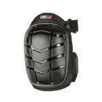 Kneetek Knieschoner Basic Black mit schwarzer PVC-Kappe und Klettverschlüssen