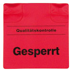 Magnetische Kennzeichnungspads, beidseitig bedruckt Text: Qualitätskontrolle Gesperrt, Farbe: rot
