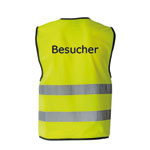 Warnweste für Besucher gelb mit zwei Reflexstreifen und Klettverschluss