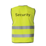 Korntex Warnweste für Security gelb mit zwei Reflexstreifen und Klettverschluss