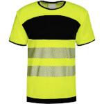 Korntex EOS HiVis T-Shirt mit schwarzer Brust Signalgelb aus atmungsaktiven Material und mit 2 Reflexstreifen