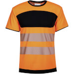 Korntex EOS HiVis T-Shirt mit schwarzer Brust Signalorange aus atmungsaktiven Material und mit 2 Reflexstreifen