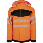 Korntex EOS HiVis Parka mit schwarzer Brust Signalorange mit zwei Seitentaschen und Brusttasche
