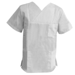 Kasack für Damen und Herren im Stil Wuppertal mit überlappender V-Ausschnitt, 1 Brusttasche, 2 Seitentaschen