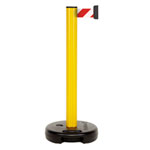 Gurtpfosten Outdoor mit Wasser befüllbar Kunststoffpfosten: gelb, Gurt: rot/weiß