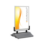 ActiveWorkplace Kundenstopper Windmaster NT A0 mit Wasser befüllbar, flexible Stahlfedern, standfest bis 100 km/h