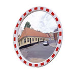 Verkehrsspiegel Eucryl aus Acrylglas, Kunststoffrahmen in rot/weiß,