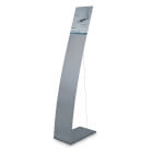 NEW AGE Bodenaufsteller A4 Hochformat Bodenaufsteller mit Spannseil und Infotafel aus Acryglas und Aluminiumrahmen