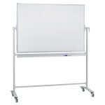 Franken mobiles Whiteboard Stahl 150 x 100 cm beidseitige Schreiboberfläche magnetisch, mit Stiftablage und Rollen