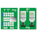 Plum Augenspülstation mit 2 Flaschen Augenspüllösung, Wandhalterung, Anleitungstafel und Spiegel