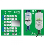 Plum Augen-Notfallstation Duo Combi 2 Flaschen mit Wandhalterung, Anleitungstafel und Spiegel