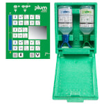 Plum Augenspülwandbox Duo Combi mit 2 Flaschen in geschlossener Wandbox mit Spiegel