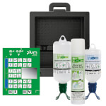 Plum iBox 3 gefüllt mit Augenspüllösung Duo + Spray zur Wandbefestigung inkl. separater Piktogrammtafel mit Spiegel