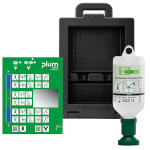 Plum iBox 2 gefüllt mit Augenspüllösung zur Wandbefestigung inkl. separater Piktogrammtafel mit Spiegel