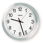 Funkwanduhr PEWETA DCF77, Aluminiumgehäuse matt-geschliffen, extra großes